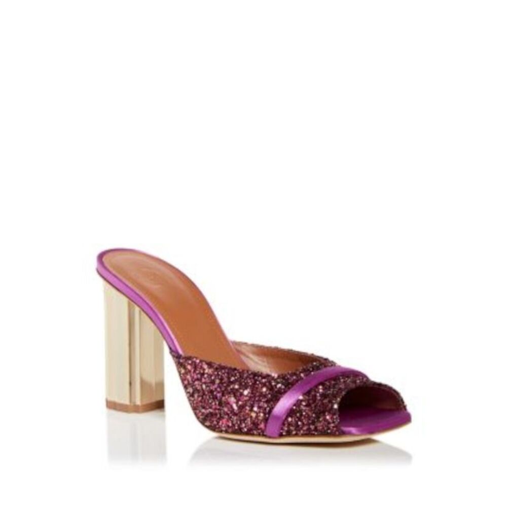 MALONE SOULIERS Womens Purple Lira Sculpted Heel Slip On Slide Sandals Shoes 36